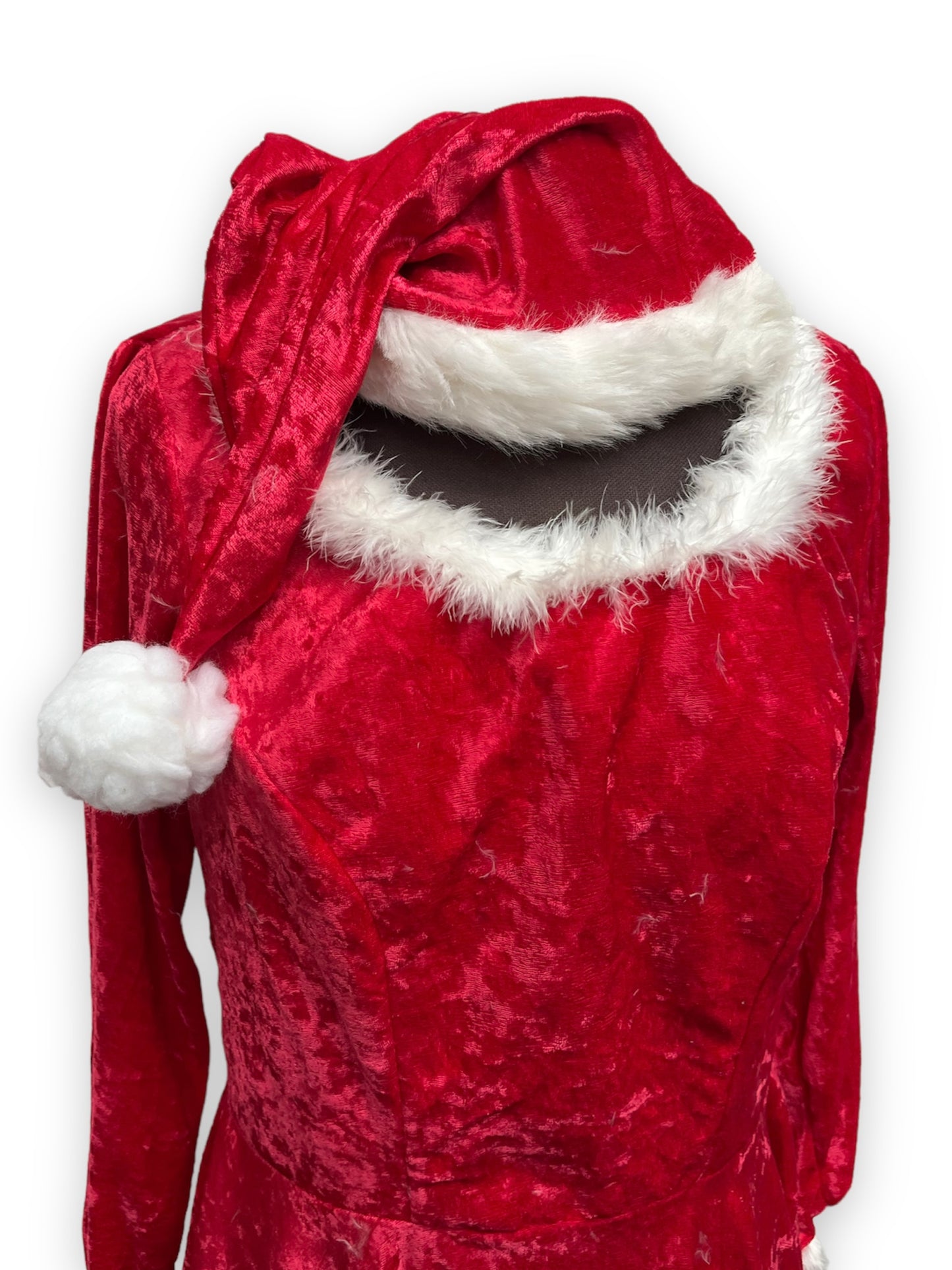 Red Mrs Claus Long Sleeved Christmas outfit Size EUR 40 UK 12 - Ex Hire Fancy Dress Costume