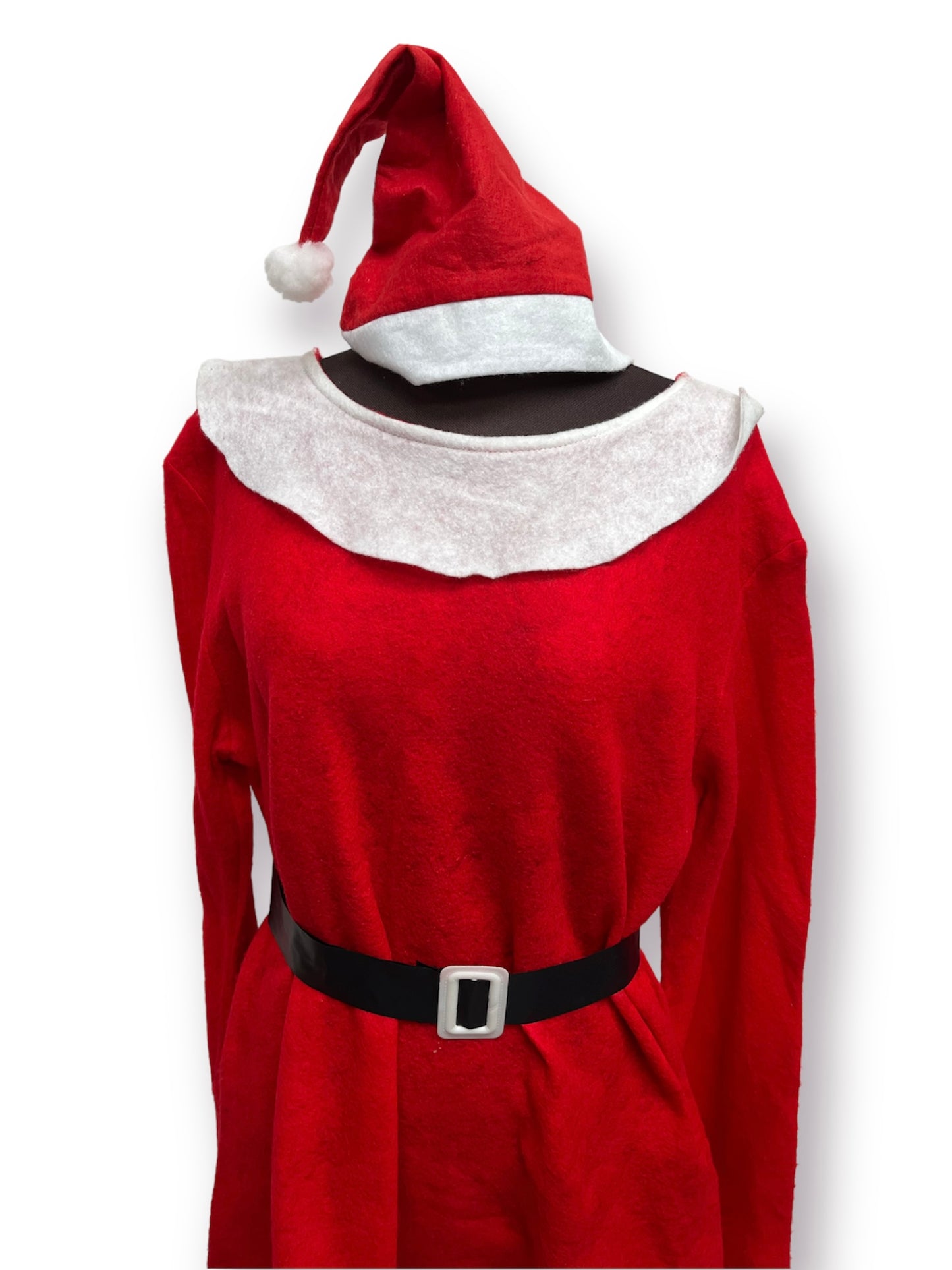 Ms Christmas/Mrs Claus Budget Felt Dress Size Large - Ex Hire Fancy Dress Costume