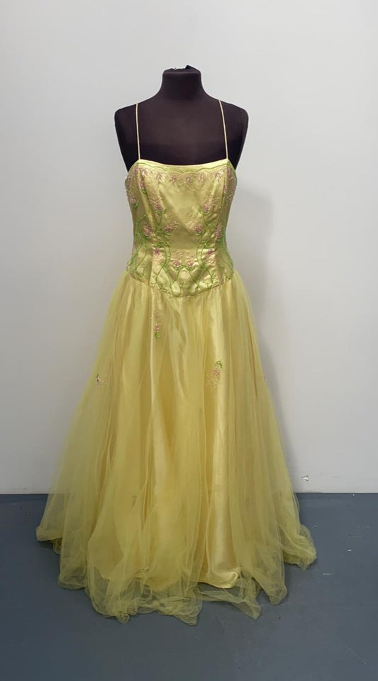 Vintage yellow Princess Prom Dress size 10 - Vintage Clothing