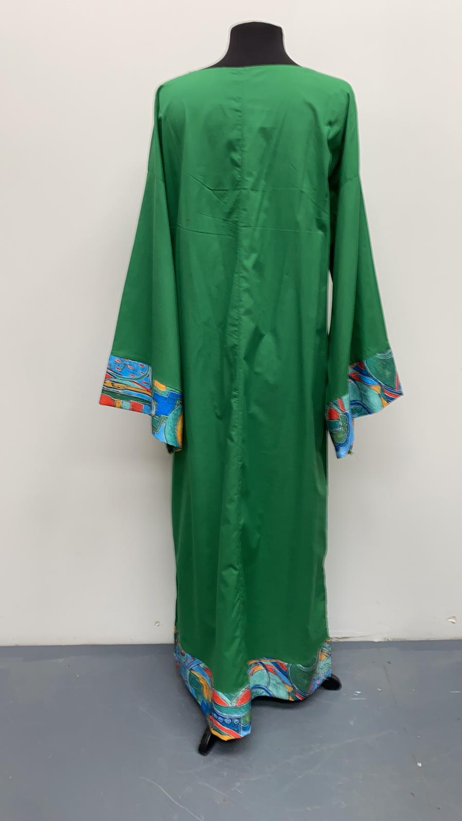 Green Kaftan style Vintage Dress Size XL - Vintage Clothing