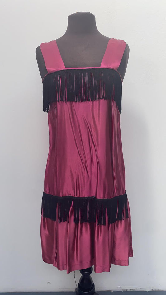 1920s purple black flapper dress Size 8-10 - EX Hire Fancy Dress Costume